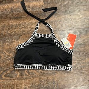 Gianni Bini High Neck Fan Fav Stitches Swim Top